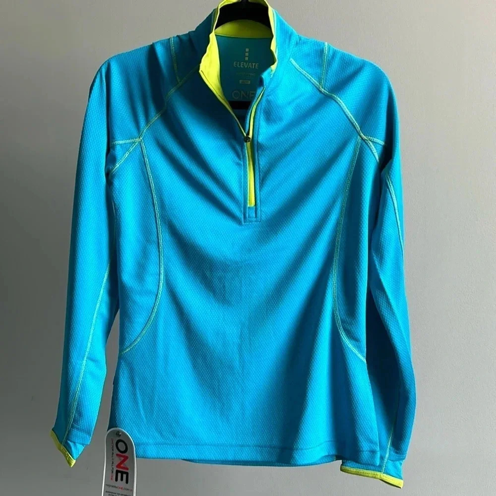 Women's Elevate Long Sleeve Quarter Zip Jacket | Bright Blue | Quarter zip